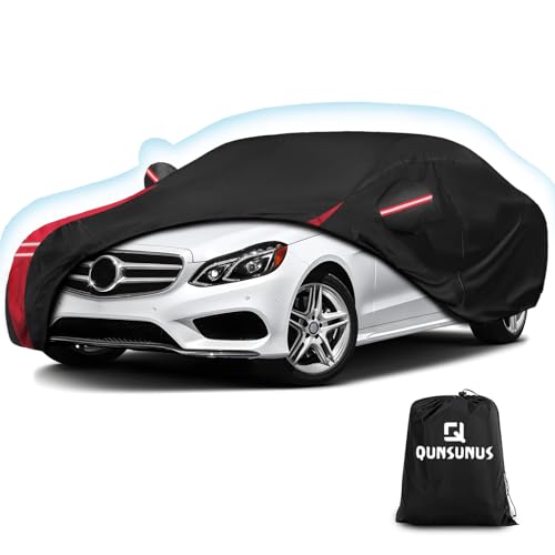 QUNSUNUS 6 Layer Car Cover for Mercedes Benz E-Class Sedan 2006-2025 Waterproof All Weather 420D Windproof for Mercedes Benz E 350 Car Cover Hail Protection with Zipper - color: for Benz E-Class Car Cover