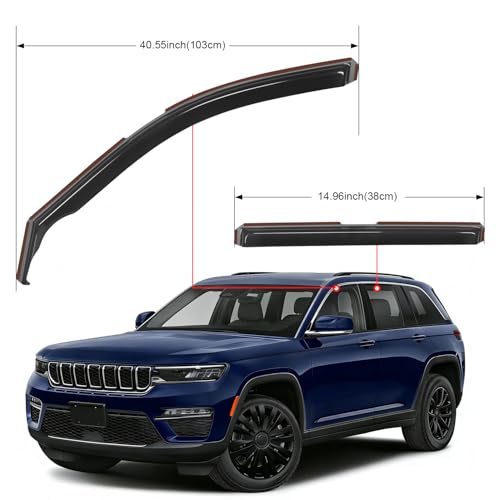 Nilight in Channel Rain Guards for Jeep Grand Cherokee L (3-Row Model Only) 2021-2025 Side Window Deflectors Vent Visors, Smoke Tint, Car Window Shade for Rain/Snow, Reduce Wind Noise, 4PCS - size: Grand Cherokee L 2021-2024