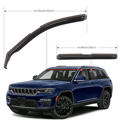 Nilight in Channel Rain Guards for Jeep Grand Cherokee L (3-Row Model Only) 2021-2025 Side Window Deflectors Vent Visors, Smoke Tint, Car Window Shade for Rain/Snow, Reduce Wind Noise, 4PCS - size: Grand Cherokee L 2021-2024