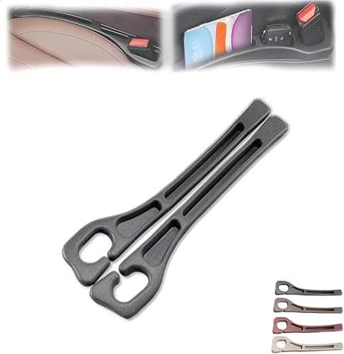 Car Seat Gap Filler, 2-Pack No-Drop Seat Side Gap Seam Filler Organizer with Phone Holder, Seat Gap Fillers for All Cars, Prevents Items from Falling, Easy to iInstall (Black) - color: Black
