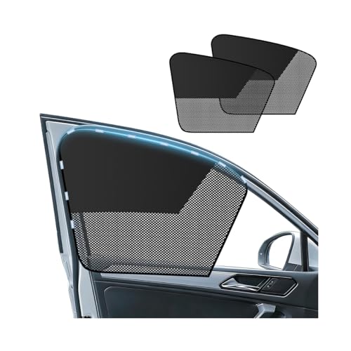 2PCS Car Curtains for Side Window, Magnetic Universal Car Window Sun Shade, Car Window Covers with Cooler Feeling, Front Seat, Sheer sunshades