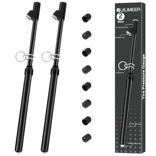 2-Pack Dual Head Tire Pressure Gauge – Heavy Duty 10-150 PSI Air Pressure Gauge with Stainless Steel Body, Metal Nozzle & Durable Plated Brass – for Cars, Trucks, Bikes, RVs (Black) - color: Black, size: 2P