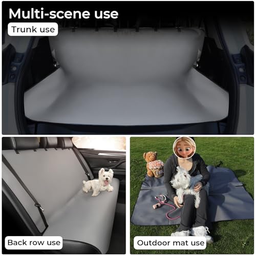 Waterproof Car Seat Covers Grey with - Washable Rear Bench Car Seat Protectors with Anti Slip Bottom - Durable Auto Seat Cushions Universal Fit for Vehicles Cars SUV Trucks - color: Rear Seat Grey