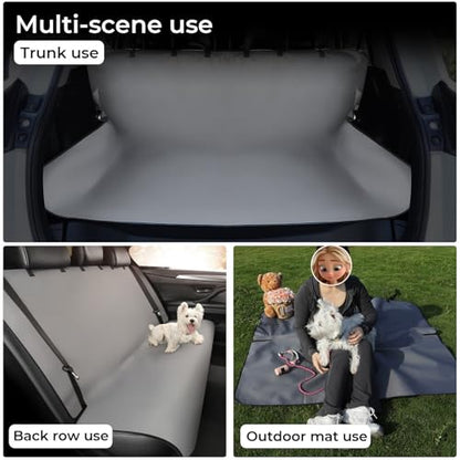Waterproof Car Seat Covers Grey with - Washable Rear Bench Car Seat Protectors with Anti Slip Bottom - Durable Auto Seat Cushions Universal Fit for Vehicles Cars SUV Trucks - color: Rear Seat Grey