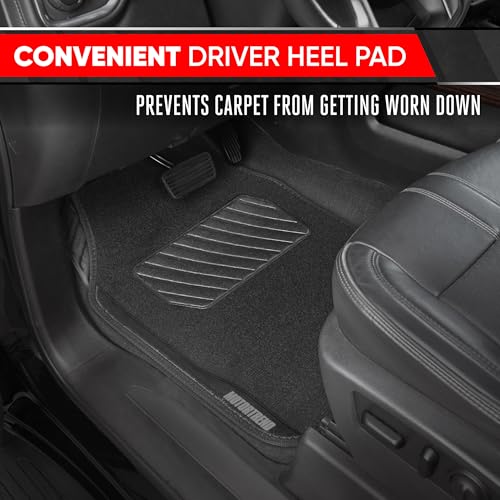 Motor Trend SpeedSeries Carpet Car Floor Mats Set - Versatile Fit for Cars, Trucks, SUVs, Vans Black Trim Racing Design Car Mat Full Set Tapetes para Carro - Set of 4, Black Cars Carpet Mats - color: Speed Series-Black