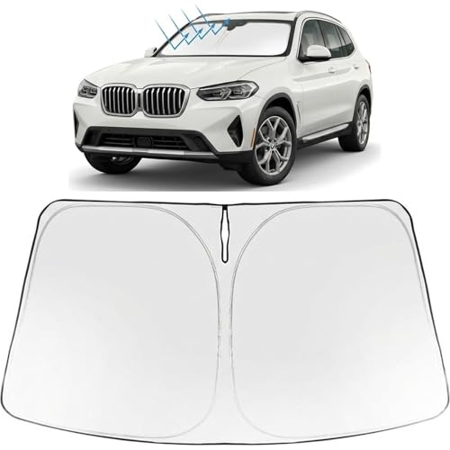 Proadsy Windshield Sun Shade for BMW X3 2025-2026 Foldable Front Sunshade Protector Sun Visor Blocks UV Rays Keep Car Cooler Accessories - size: BMW X3 2025-2026