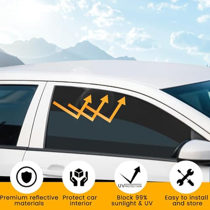 Car Windshield Sun Shade Privacy Covers，4 PCS Car Window Shades for Baby Block Light Curtains Sun Protection Shade Camping for Sleeping