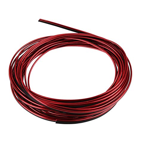 X AUTOHAUX Car Interior Gap Door Edge Trim Strip Line Chrome Red 8m 26.25ft - color: Chrome Red