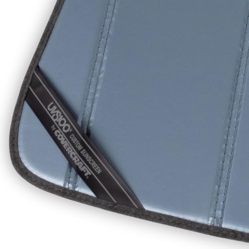 Covercraft UVS100 Custom Windshield Sunscreen for 2015-2019 Ford F-150 w/Rearview Mirror Mounted Camera - Blue Metallic - color: Blue Metallic