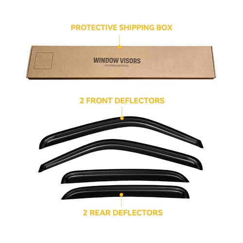 Window Visors for 2000-2006 Chevrolet(Chevy) Tahoe & GMC Yukon (Not fit Yukon XL), Rain Guards Shields Vent Deflector Shade Dark Smoke 2002-2006 Cadillac Escalade, Tape-On, 4PCS - style: For 2000-2006 | Chevy Tahoe/ GMC Yukon | Out-Channel