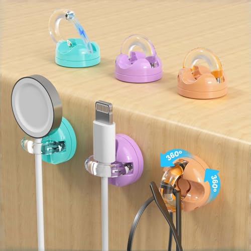 IFNOW Magnetic Cable Clips for Nightstand Self Adhesive Cord Holder Adjustable Clip for Desk, Nightstand, Phone Charger, Computer, Home, Office, Car (Mixed Colors-New, 6PCS) - color: Mixed Colors-New, size: 6PCS