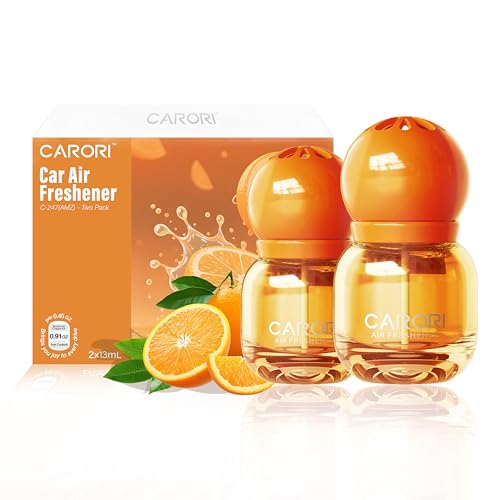 Car Air Freshener Vent Clip, Car Fresheners Long Lasting Scent (13ml x 2 Pack), Up to 180 Days, Air Freshener Deodorizer Odor Eliminator for Auto - Orange Perfume