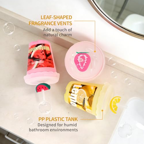 Diffusers for Home Watermelon Scent 2 Pack, Bathroom Diffuser Fruit Cup Shape for Office, Air Freshener Diffuser Gel Leak-Proof Car & Room, Bathroom Scent Diffuser for Friends and Family - color: Watermelon