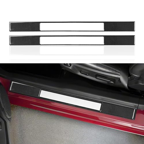 Car Door Sill Scuff Plate Sticker Carbon Fiber Decal Trim Cover for Ford Mustang GT Shelby 2005 2006 2007 2008 2009 Accessories - color: Door Sill Scuff Plate
