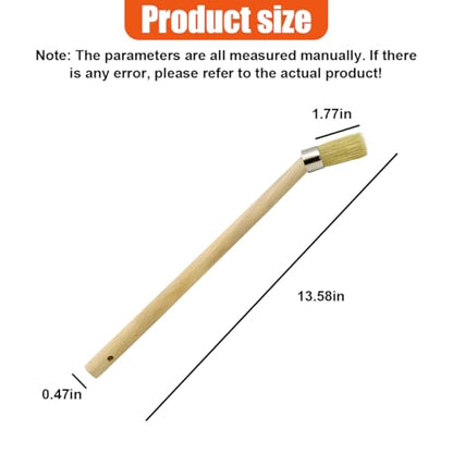 2PCS Car Curved Tire Mounting Paste Lube Brush, 45 Degree Angle Head Auto Wheel Applicator Brush with 11.8" Wooden Handle, Rim Deep Cleaning Tool for Easy Lubricant Application(Wood) - color: Wood