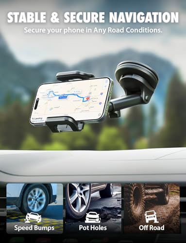 Bracketron Cell Phone Holders for Your Car - TripGrip Extend Phone Holder for Car Dashboard & Windshield, One-Hand Release, 360 Rotation, Suction Cup Car Phone Holder Mount for iPhone Android Samsung - style: Dash & Window Mount 1.0