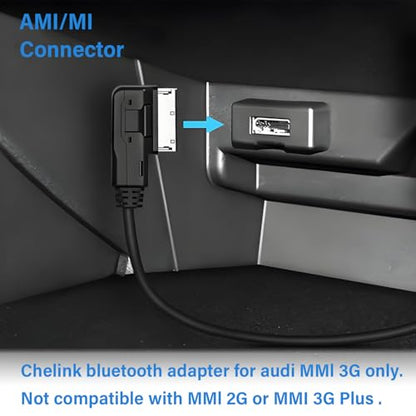 AMI Bluetooth Audio Adapter for Audi MDI MMI 3G System,Bluetooth 5.0 Adapter Compatible Bluetooth Car kit for VW Audi Q5 A5 A7 R7 S5 Q7 A6L A8L A4L Series for MMI 3G System (Only 3G) - size: 3g