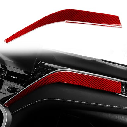 Durable Red Carbon Fiber Compatible with Toyota Camry 2018-2024 2019 2020 2021 2022 2023 Accessories Car Center Dashboard Right Side Trim Panel Cover Interior Trim Sticker Decal 2PCS - color: Dashboard Panel