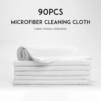 CARTMAN 14 x 14 Inch, 90 Pack, 280GSM Microfiber Cleaning Cloths, Non-Abrasive, Reusable and Washable, All Purpose Cleaning Towels for Household, Car Washing, Drying & Auto Detailing, White - size: 14"x14" 90pk white