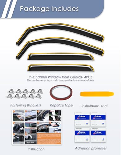 in-Channel Window Rain Guard for Toyota Tacoma 2016-2023 Double Cab Rain Guards Side Truck Window Visors Low Profile Vent Visor Window Deflectors Vent Shades Car Accessories - size: 2016-2023 Toyota Tacoma Double Cab