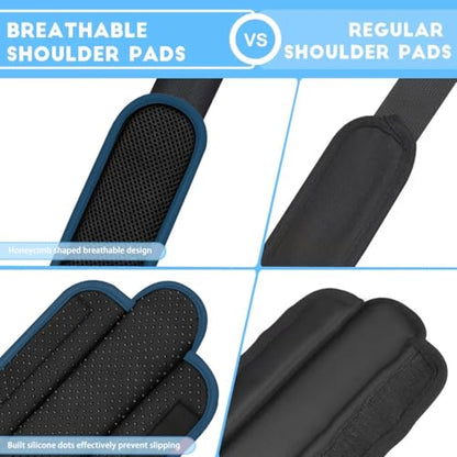 ZINZ 2-Pack Universal Shoulder Pad with Ultra Thick Cushion for Bag Luggage Bag Crossbody, Plus Long & Anti-Slip & Breathable,Black-Blue Edge - color: Black-Blue edge