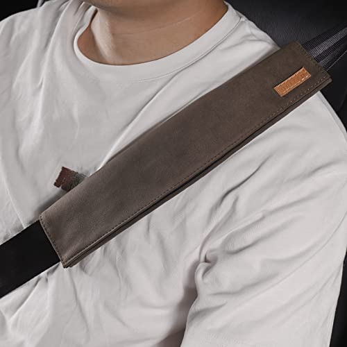 2 PCS Car Seatbelt Covers for Adults, Leather Seat Belt Cushion Shoulder Pad for Women, Car Accessories Protector for More Comfortable Driving (Mocha) - color: 03-Mocha
