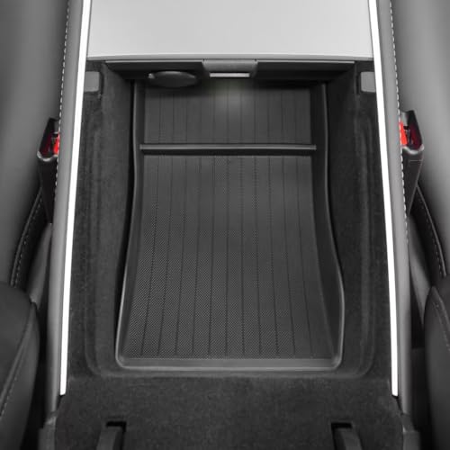 Lower Center Console Organizer Tray for Tesla Model Y 2021-2024 & Model 3 2021-2023, Custom Fit Storage Box with Compartments, Bottom Console Organizer Accessories - size: 3pc(21-24) Tesla Model Y & (21-23) Tesla Model 3