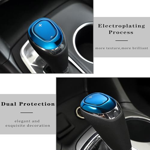 TOMALL Stainless Steel Car Gear Shift Knob Cover Compatible with Chevy Equinox 2018-2020 Malibu XL 2016-2020 Cruze 2017-2019 Shifter Panel Trim Gear Lever Cover for Car Accessories (Blue) - color: Blue
