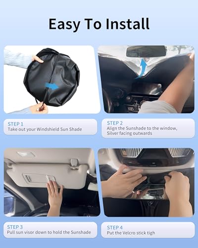 Customized Windshield Sun Shade for Hyundai Ioniq 5 2022-2024 2026 Blocks UV Rays Accessories,1:1 Tailored Foldable Thickened Wear-Resistant Front Window Sunshade Visor,Keeps Your Car Cooler - size: FOR Hyundai Ioniq 5 2022-present