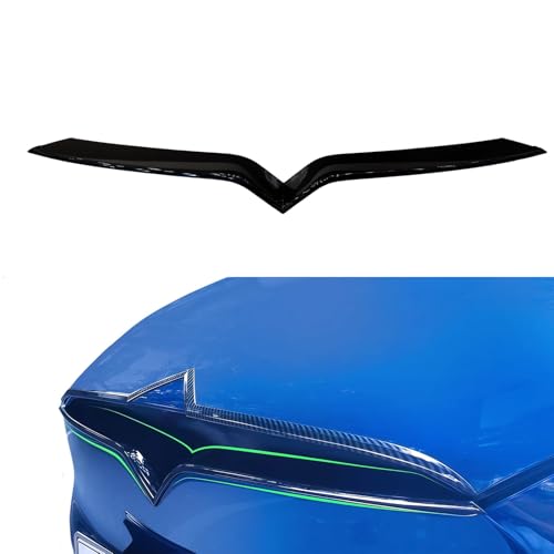 Front Grille Insert Trim for Tesla Model X 2016-2020 Car Exterior Accessories ABS Piano Black Outer Decoration Cover - color: Piano Black