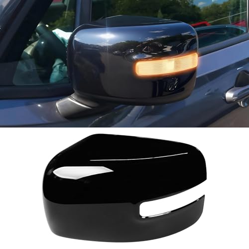 Moonlinks Compatible with Jeep Renegade Left Driver Side Mirror Cover Replacement 2015 2016 2017 2018 2019,Glossy Black Left Side Clip-on Mirror Cap With Turn Signal Light Replaces for CH1326103 - color: Left Black
