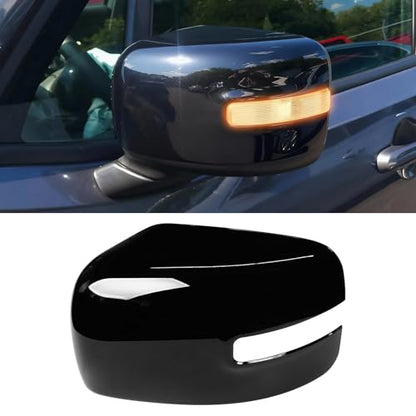 Moonlinks Compatible with Jeep Renegade Left Driver Side Mirror Cover Replacement 2015 2016 2017 2018 2019,Glossy Black Left Side Clip-on Mirror Cap With Turn Signal Light Replaces for CH1326103 - color: Left Black