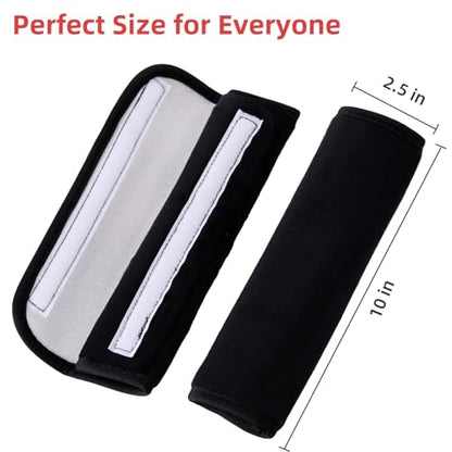 2 Pack Soft Seat Belt Cover Pad with Embroidered Fabric Sticker - Comfortable Seatbelt Covers for All Cars and All Ages - Seat Belt Extender Shoulder Pad - Seatbelt Cushion for Backpack - size: Fasten