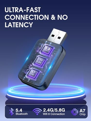 Wireless Carplay Adapter for Apple iPhone: 2025 Upgraded Mini Car Play Dongle Convert Factory Wired to Wireless - Stable Control & No Delay USB Carplay Adapter for Cars from 2016 & iOS 10+