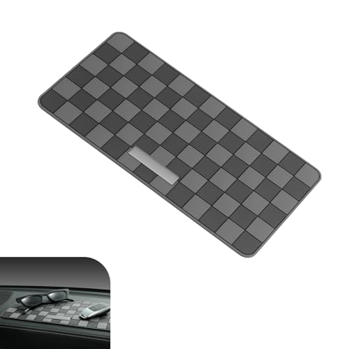 Car Dashboard Non Slip Mat, Heat-Resistant PVC Grid Dash Pad, Multifunction Car Anti Slip Mat, Universal Sticky Storage Pad for Phones Keys Glass Coins (Gray) - color: Gray