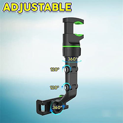 Ivieicip 360° Car Rearview Mirror Mount Stand Holder for Cell Phone and GPS, 2023 New Universal Adjustable Phone Holder, Can Be Fixed and Adjusted Automobile Cradles, Suitable for All Phone Models - color: White