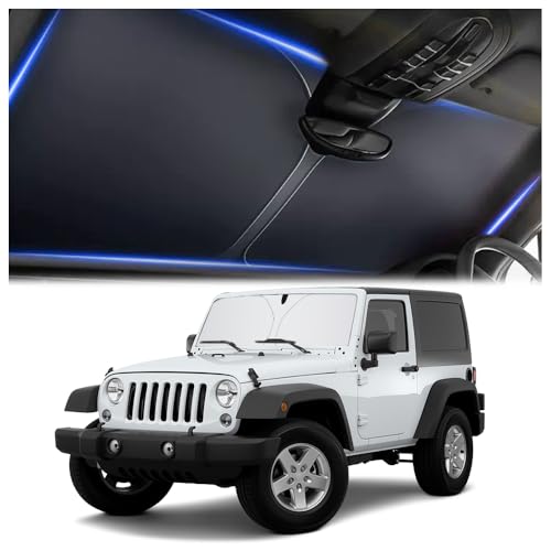 Car Windshield Sun Shade,Foldable Sun Shade for Car Windshield with Storage Bag Compatible with Jeep Grand Cherokee 2011-2026,Oxford Cloth Cars Suns Shades Keep Interior Cool - color: for Jeep Grand Cherokee 2011-2026
