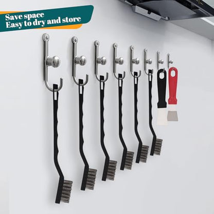 12 Pcs Mini Stainless Steel Wire Brush Set, Wire Scratch Brush with Curved Handle, Cleaning Weld Slag and Rust - style: Stainless Steel