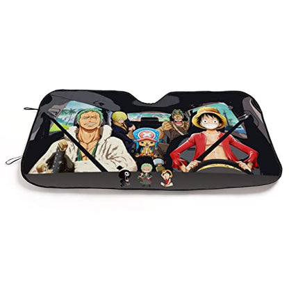 Anime Foldable Car Windshield Sun Shades Universal Fit 51.2" X 27.5"Keep Your Vehicle Cool, Uv Sun and Heat Reflector Car Truck SUV-S - color: Anime 3