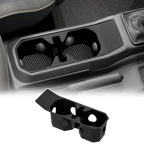 Center Console Cupholder Organizer for 2018-2025 Jeep Wrangler JL JLU 4XE/Gladiator JT Center Console Cupholder Insert Storage Tray for Wrangler&Gladiator(Center Console Cupholder Organizer) - color: Center Console Cupholder Organizer
