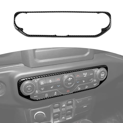 RT-TCZ for Wrangler JL Carbon Fiber Center Dash AC Switch Cover Trim Frame for Jeep Wrangler JL JLU Gladiator JT 2018-2023 Carbon Fiber Interior Accessories - color: Carbon Fiber