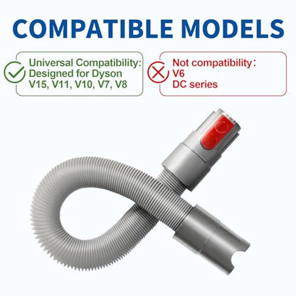 Flexible Extension Hose Attachment Compatible with Dyson V15 V8 V7 V10 V11 Cordless Vacuum Cleaner - color: Flexible Extension Hose