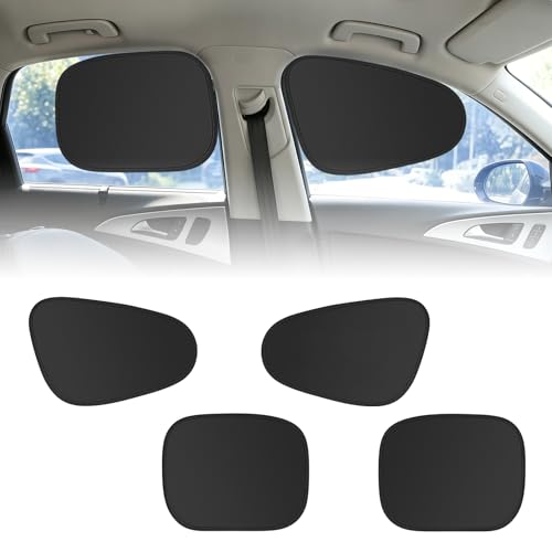 Car Window Shades, 4PCS Side Car Sun Shade for Front and Rear Window, Static Cling Sunshade for Driver Baby Passenger, UV & Heat Block, Privacy Protection, Universal Fit for Most Vehicles - size: 4 PCS
