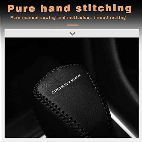 1pc Auto Car Gear Shift Handle Knob Cover Shift Lever PU Leather Protective Interior Accessories for Subaru Crosstrek 2018-2025(Black Stitches) - color: Black Stitches