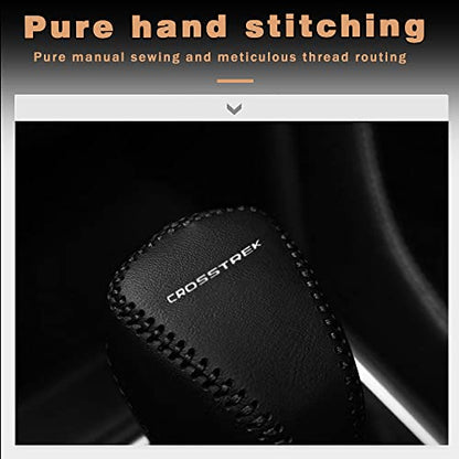 1pc Auto Car Gear Shift Handle Knob Cover Shift Lever PU Leather Protective Interior Accessories for Subaru Crosstrek 2018-2025(Black Stitches) - color: Black Stitches