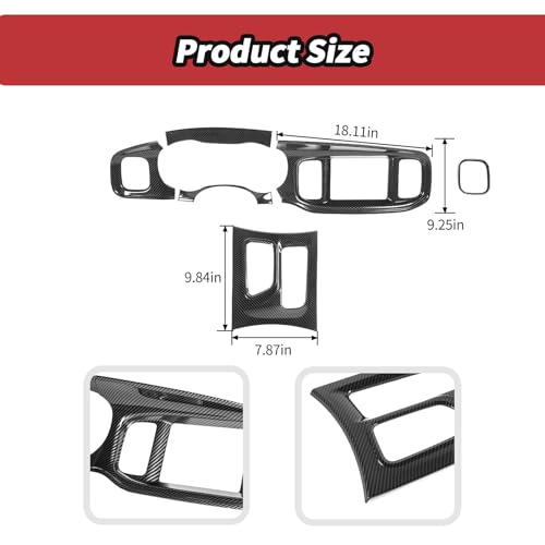 JeCar 6pcs Carbon Fiber Interior Trim Kit for 2015-2024 Dodge Charger Interior Accessories