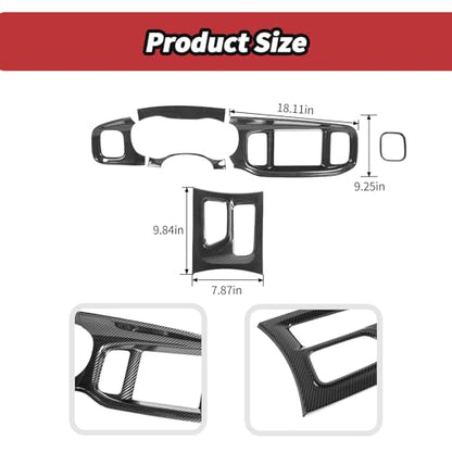 JeCar 6pcs Carbon Fiber Interior Trim Kit for 2015-2024 Dodge Charger Interior Accessories