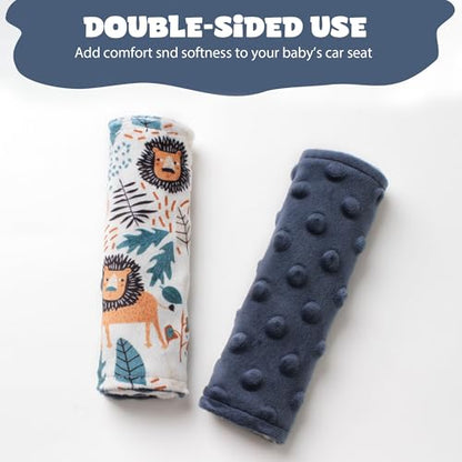 Car Seat Strap Covers for Babies Soft Car Seat Belt Covers, Mink Car Seat Straps Shoulder Pads for Boys and Girls, Navy - color: Navy