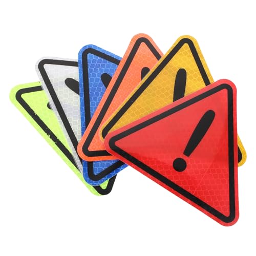Milisten Triangular Car Reflective Safety Stickers Set Multi-Color Outdoor Reflective Decals for Vehicle Warning and Road Safety for Night Visibility
