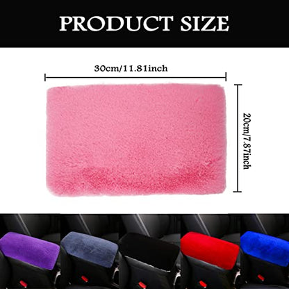 Fluffy Furry Armrest Cover for Car, Auto Center Console Cover Pad Car Soft Console Pad Wool Fur Armrest Seat Box Cover Protector Universal Fit for Most Vehicle, SUV (Black) - color: Black